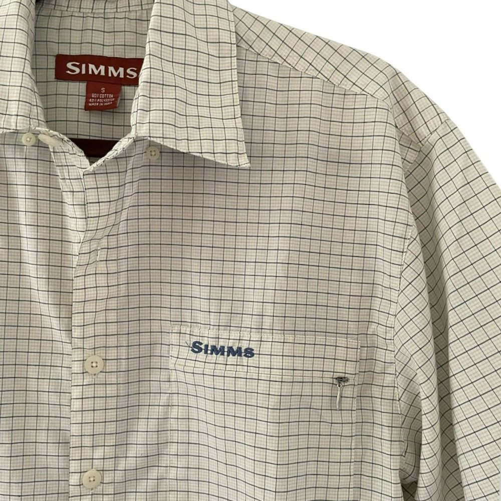 SIMMS 3XDRY Short Sleeve Checkered Shirt Outdoor Fly Fishing Hiking Men's Size S